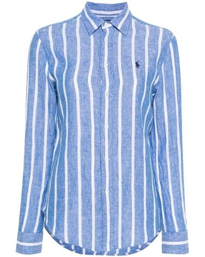 Polo Ralph Lauren Striped Linen Shirt - Blue