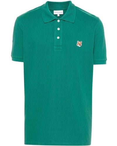 Maison Kitsuné Fox Head Cotton Polo Shirt - Green