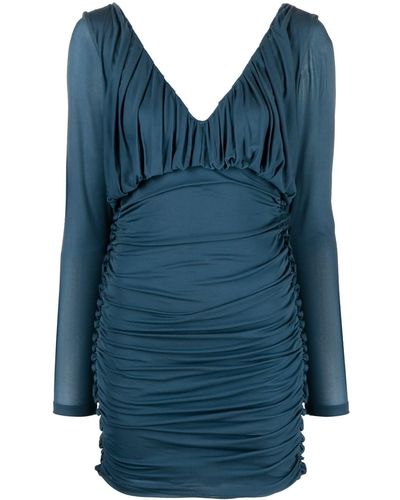 Saint Laurent Short Jersey Dress - Blue