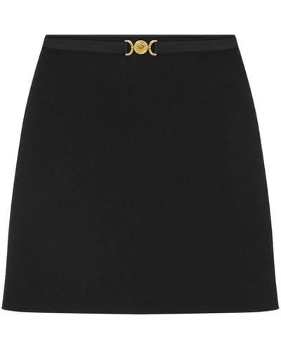 Versace Medusa `95 Wool-blend A-line Skirt - Black