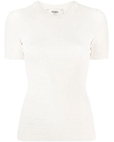 Fendi Ff Short-sleeved Jumper - White