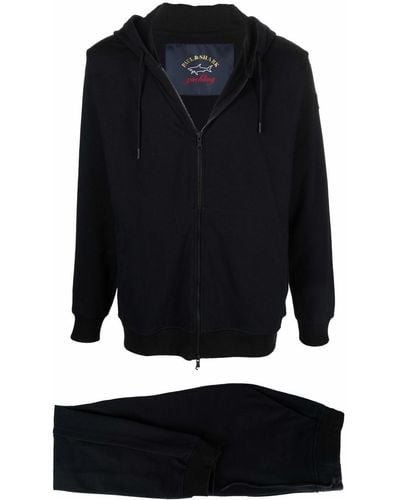 Paul & Shark Zip-up Cotton Tracksuit Set - Black