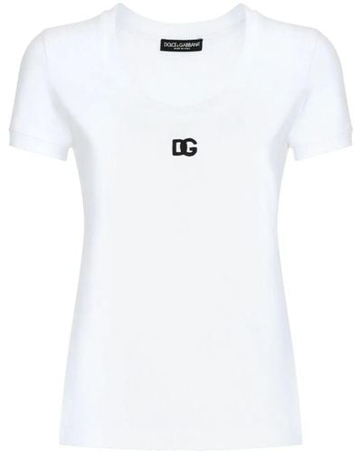 Dolce & Gabbana Jersey T-Shirt With Dg Logo - White