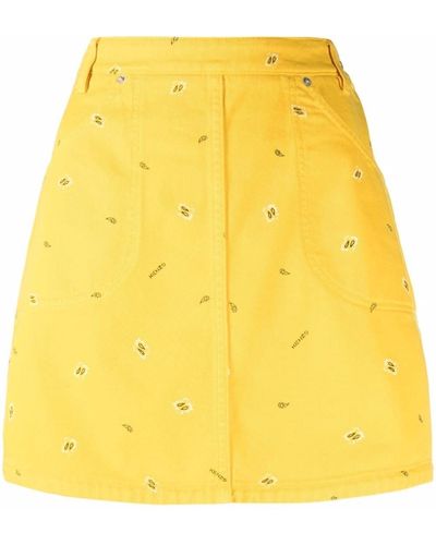 KENZO Paisley-print Mini-skirt - Yellow