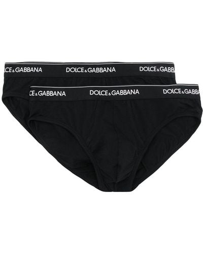 Dolce & Gabbana Logo-waistband Boxer Briefs (pack Of Two) - Black