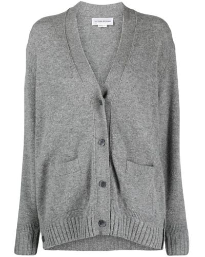 Victoria Beckham Fine-knit Wool Cardigan - Grey