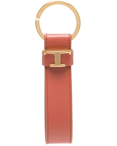 Tod's Letter-charm Leather Keyring - Red