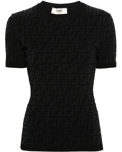 Fendi Ff Short Sleeve Jersey - Black