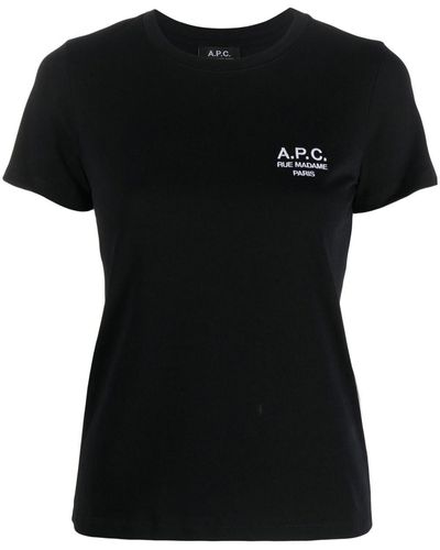 A.P.C. T-shirt con ricamo - Nero