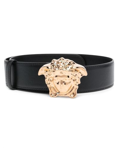 Versace Belt With Medusa Head Buckle - Black