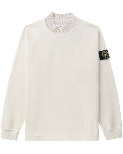 Stone Island Fleece Crewneck Sweatshirt Clothing - White