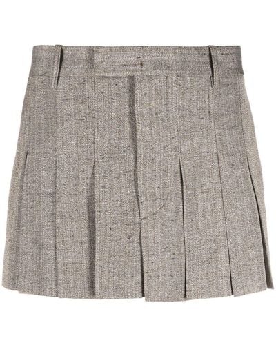 Bottega Veneta Mini Pleated Skirt - Grey