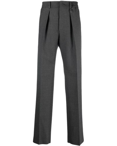 Fendi Tapered Virgin Wool Trousers - Grey