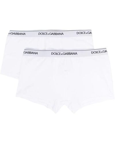 Dolce & Gabbana Set di 2 boxer con banda logo - Bianco