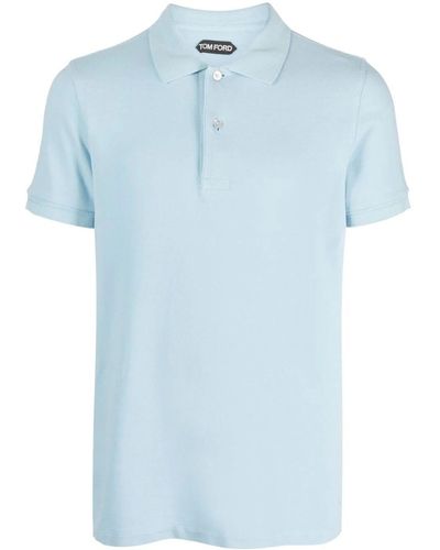 Tom Ford Cotton Piqué Polo Shirt - Blue