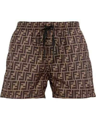 Fendi Swim Shorts - Brown