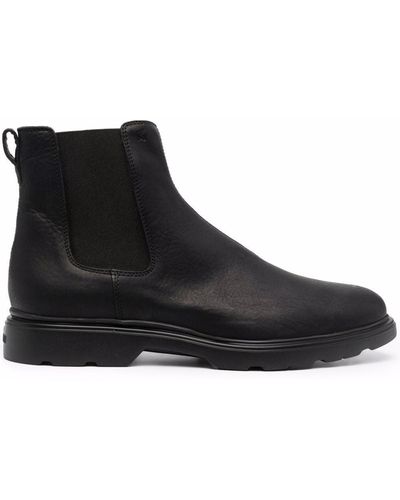 Hogan Leather Chelsea Boots - Black