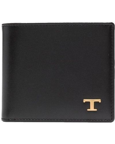 Tod's Bi-Fold T Timeless Wallet Accessories - Black