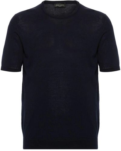 Roberto Collina Ribbed Cotton T-Shirt - Blue