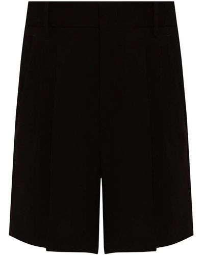 Isabel Marant Elna Pleated Crepe Shorts - Black