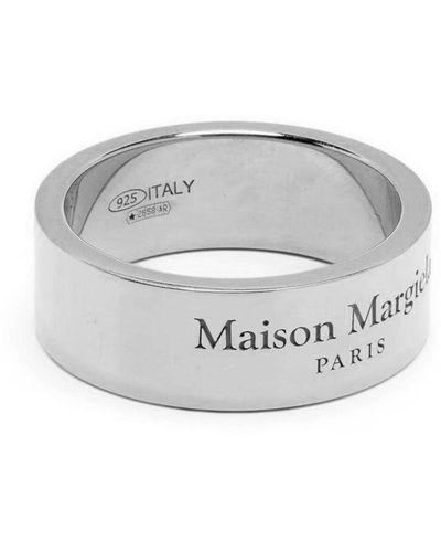 Maison Margiela Engraved Logo Ring Accessories - Grey