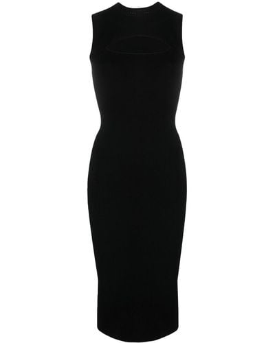 Victoria Beckham Cut-out Sleeveless Midi Dress - Black