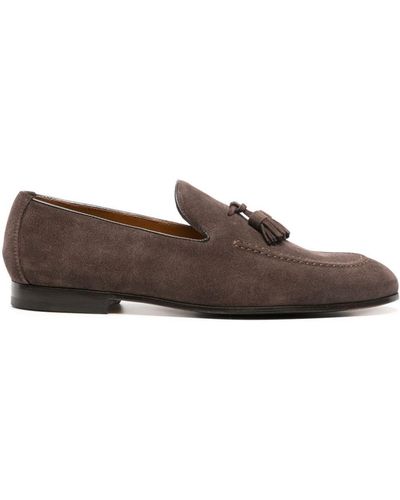 Doucal's Tassel-Detail Suede Loafers - Brown