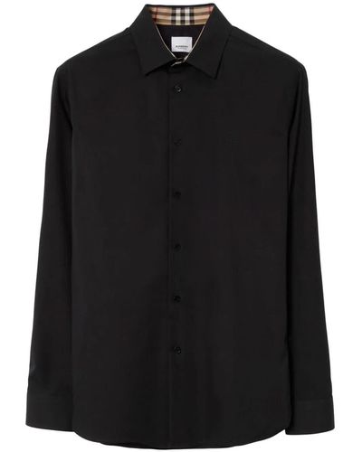 Burberry Stretch Cotton Shirt - Black