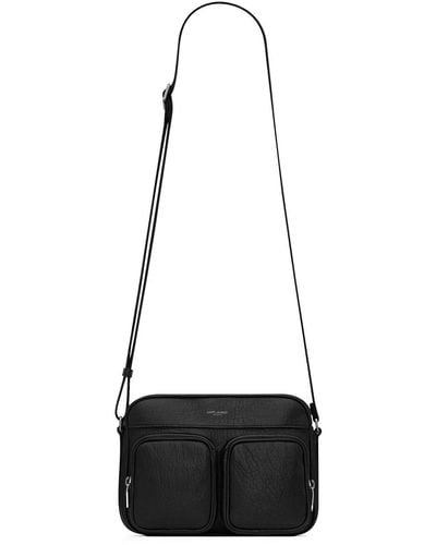 Saint Laurent City Camera Bag In Grained Leather - Black