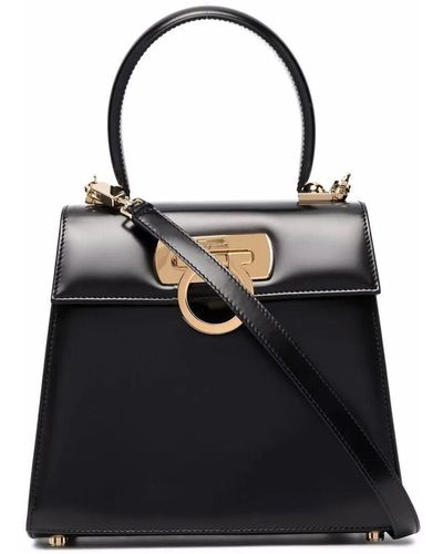 Ferragamo Iconic Top Handle Bag - Black