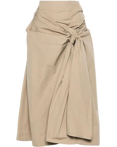 Bottega Veneta Skirt With Knotted Detail - Natural