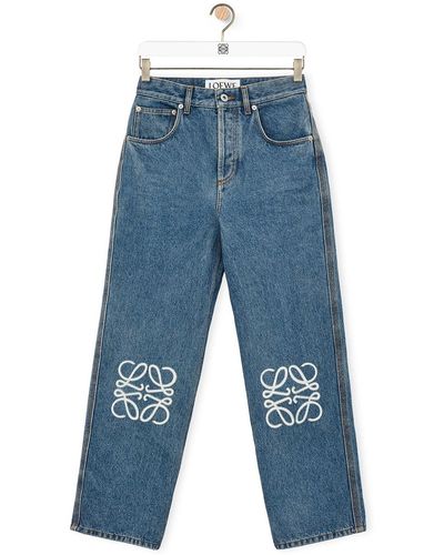 Loewe Anagram Cropped Jeans - Blue
