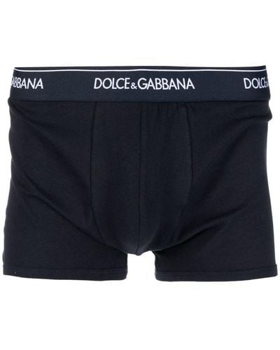 Dolce & Gabbana Two-Pack Stretch Cotton Regular-Fit Boxers - Blue