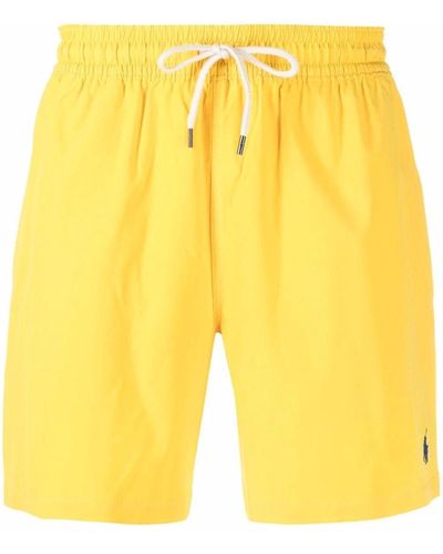 Polo Ralph Lauren Logo Drawstring Swim Shorts - Yellow