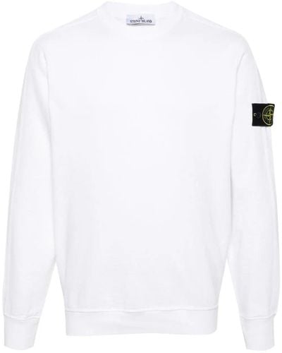 Stone Island Garment Dyed Crewneck Sweatshirt - White