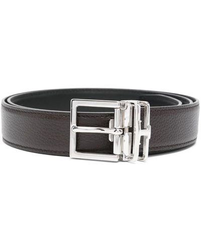 Tod's Buckled Leather Belt - Black