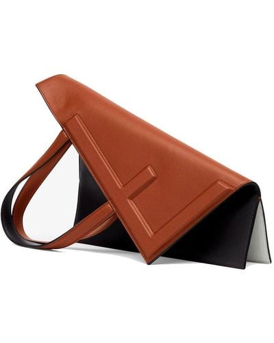 Fendi Flip Media Shopper Bags - Brown