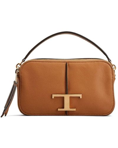 Tod's T Timeless Mini Leather Camera Bag - Brown