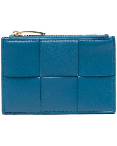 Bottega Veneta Cassette Zippered Card Case - Blue