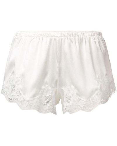 Dolce & Gabbana Satin Shorts With Lace - White