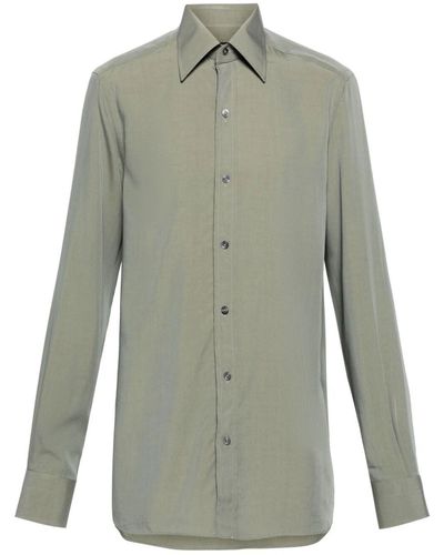 Tom Ford Long-sleeve Lyocell Blend Shirt - Green