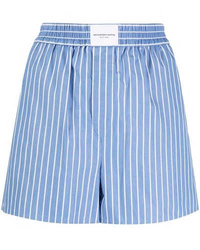 Alexander Wang Striped Boxer Shorts - Blue