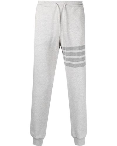 Thom Browne Pantaloni sportivi grigi con righe 4-Bar - Grigio