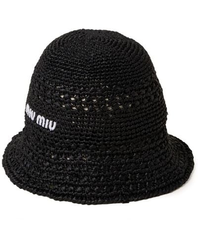 Miu Miu Woven Fabric Bucket Hat - Black