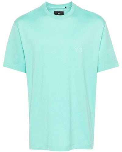 Y-3 Logo Print T-Shirt - Blue