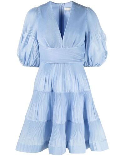 Zimmermann Pleated Mini Dress Clothing - Blue