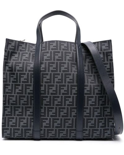Fendi Ff-jacquard Tote Bag - Black