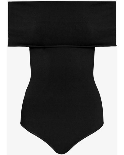 Alaïa Body Con Spalle Scoperte - Nero