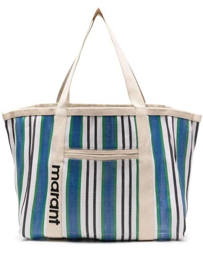 Isabel Marant Darwen Striped Tote Bag - Blue