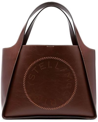 Stella McCartney Logo-perforated Tote Bag - Brown